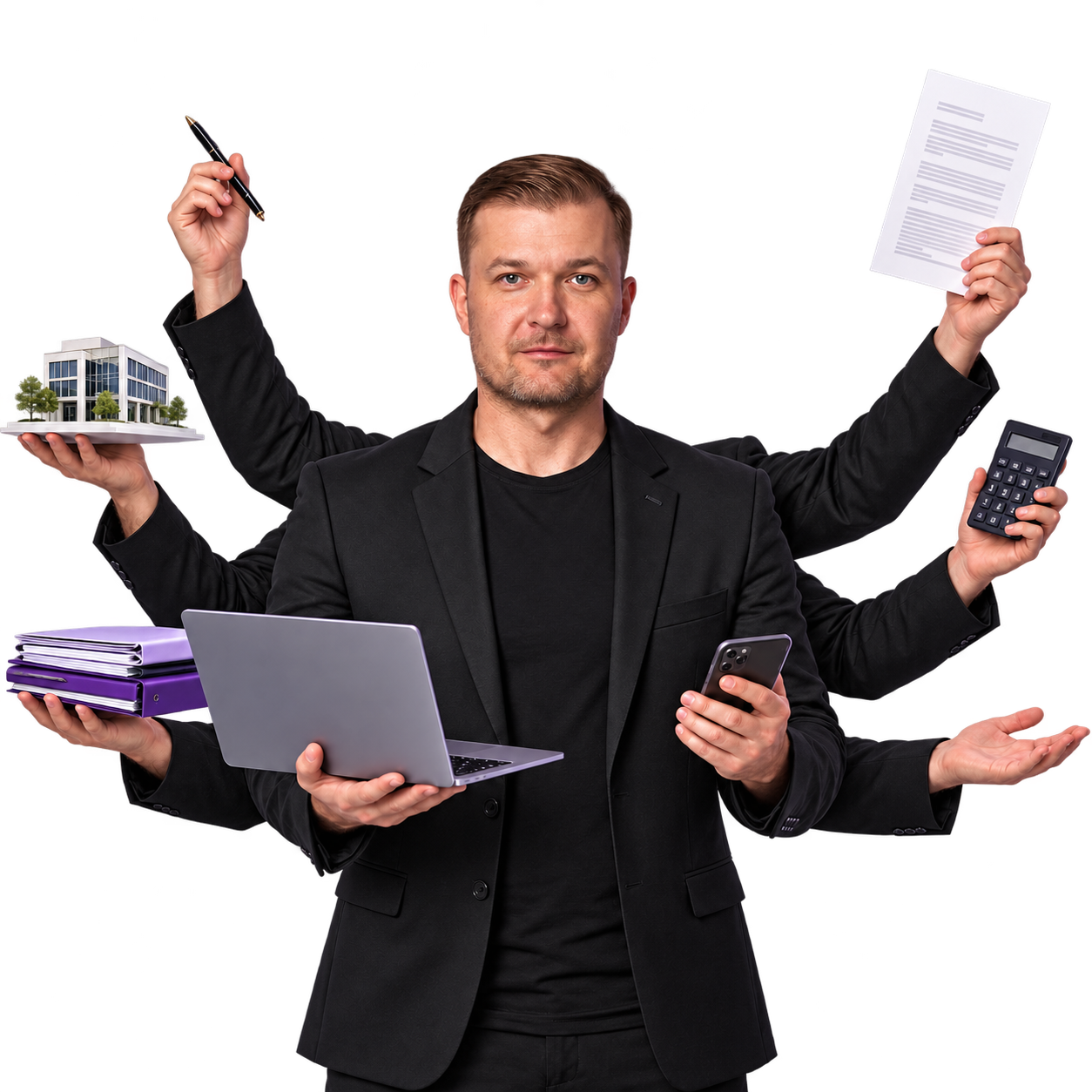 Антон Старенко с рабочими инструментами